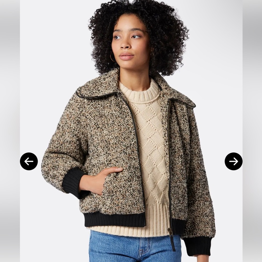 Joie Reille Tweed and Leather Jacket